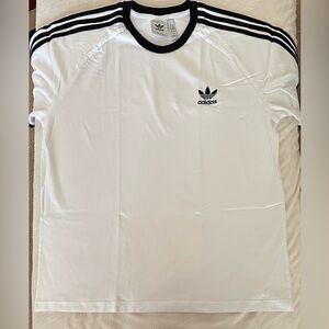 Adidas White and Black Short Sleeve Tee